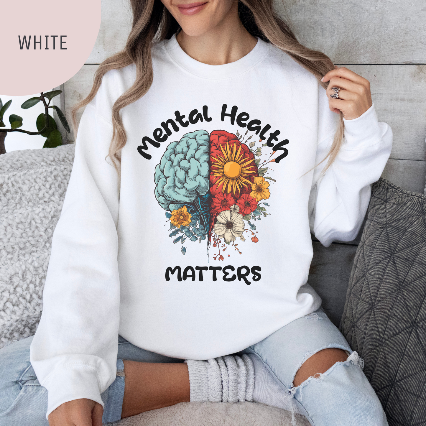 Mental Health Matters Unisex Crewneck Sweatshirt