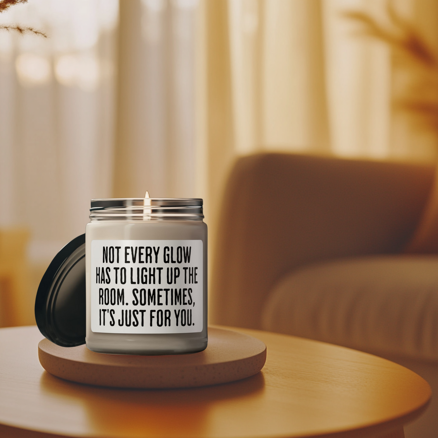 empowering message candle