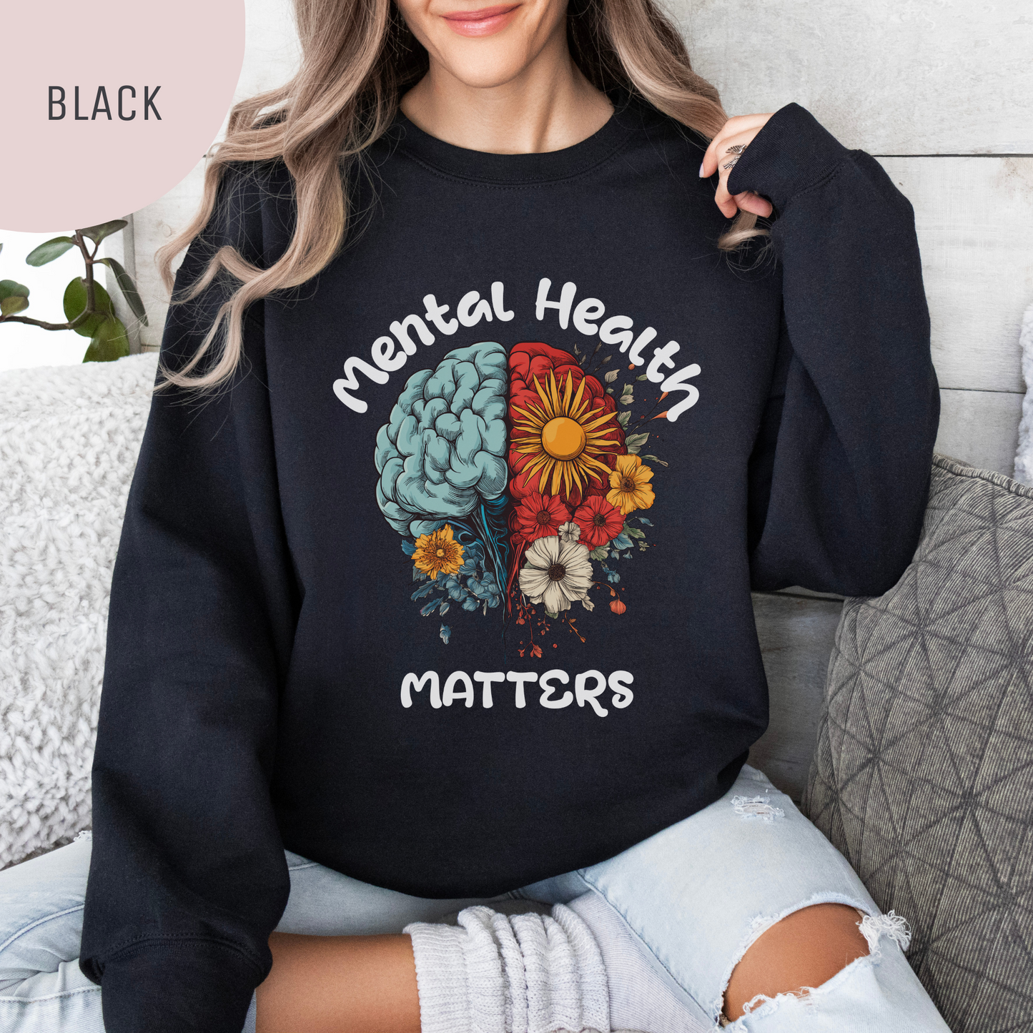 Mental Health Matters Unisex Crewneck Sweatshirt