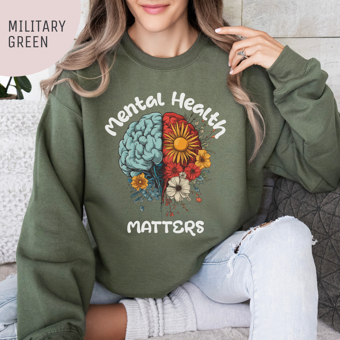 Mental Health Matters Unisex Crewneck Sweatshirt