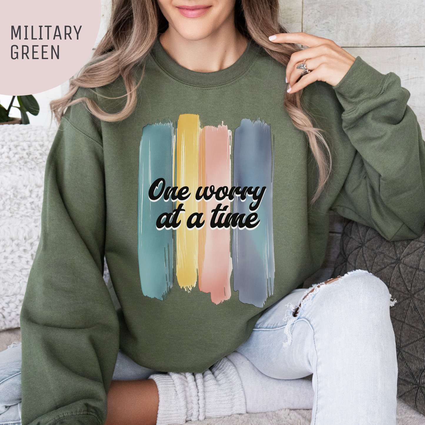 One Worry at a Time Sweatshirt – Anxiety Unisex Sweatshirt