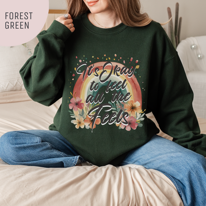 It's Okay to Feel All the Feels Mental Health Awareness Unisex Sweatshirt